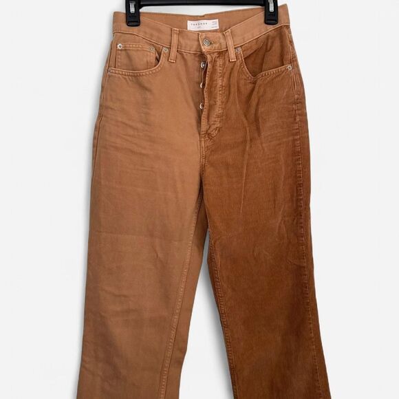 Topshop Color Block Cord Straight Jeans – Two-Tone Brown (28) - Picture 3 of 7